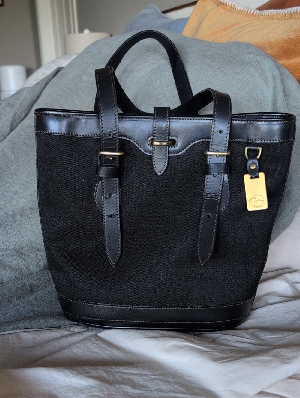 Dooney & Bourke Vintage Black Cabriolet Bucket Bag